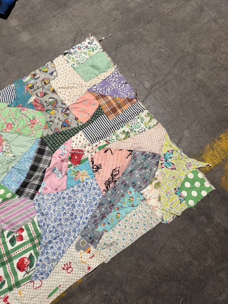 Vintage Handmade Crazy Quilt Patchwork Scrap 81x34