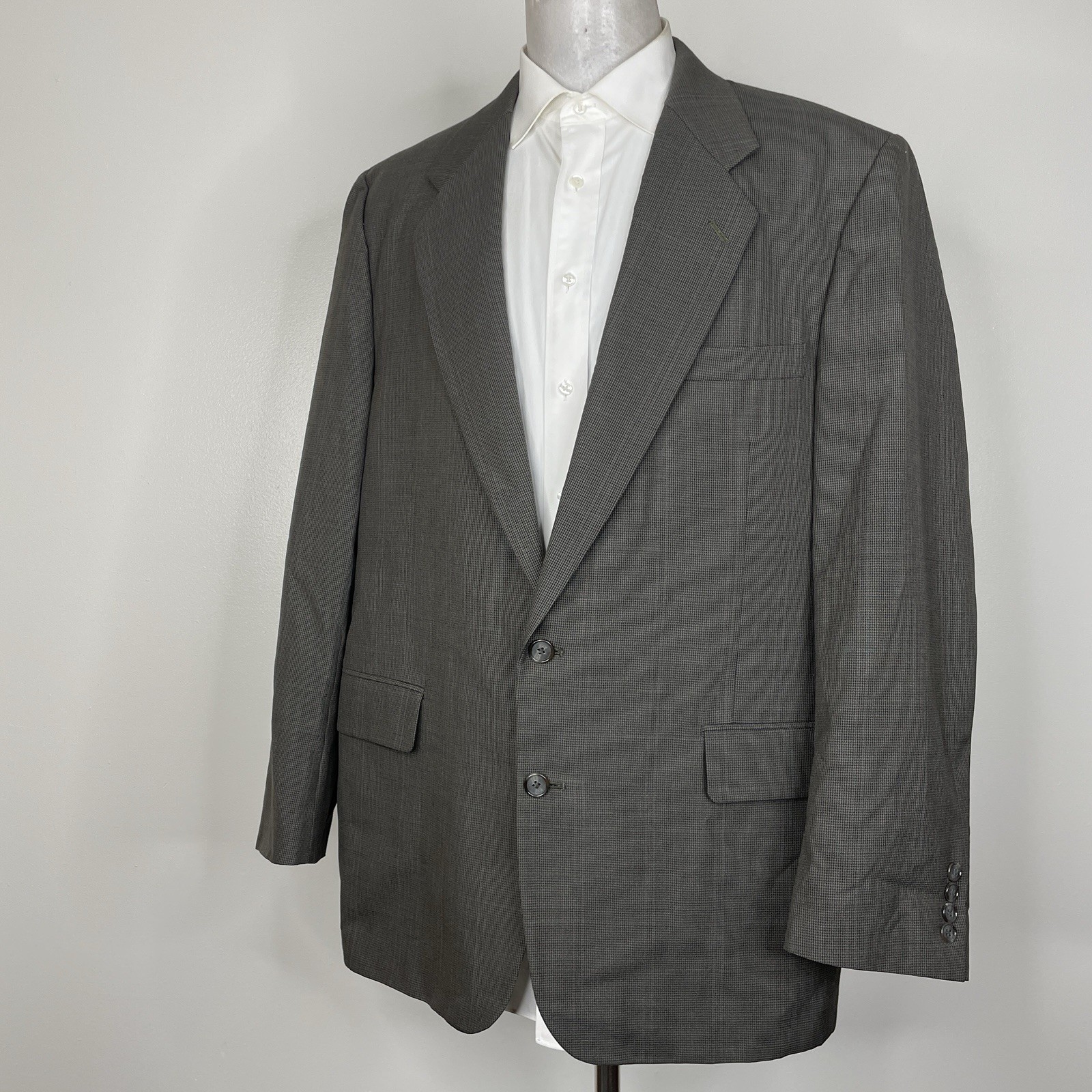 Clubfellow Sport Coat Mens 46L Green Multicolor Check Wool Two Buttons