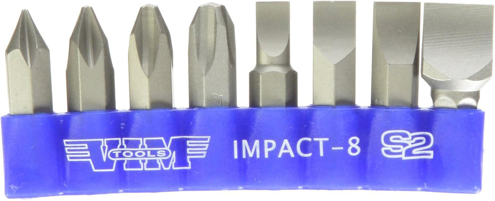 VIM Tools 8pc 5/16 Hex / Shank Bit Set for Hand Impact Driver #IMPACT-8