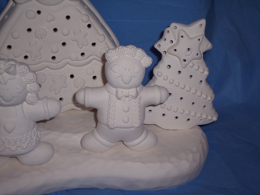 Ceramic Bisque ~Ready to Paint~ Gingerbread Scene