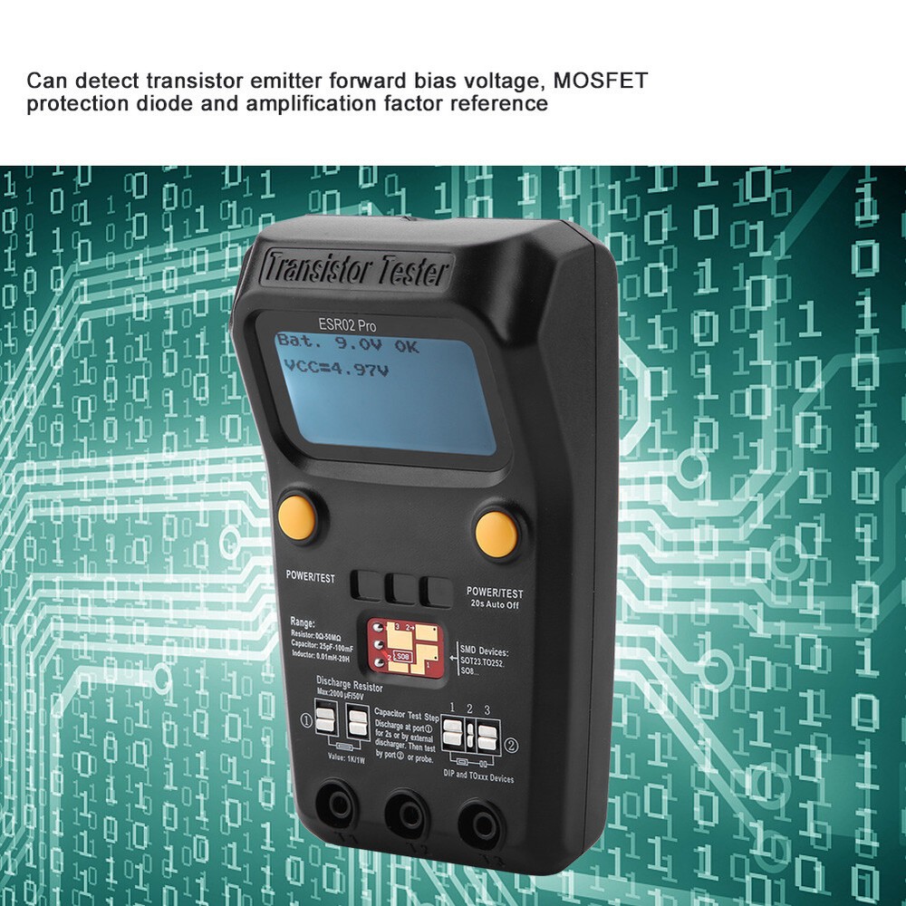 BSIDE ESR02 Pro Digital Transistor Tester SMD Chip Component Inductance Meter
