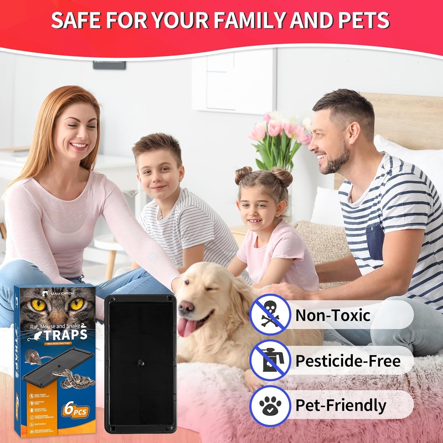 Mouse Glue Traps 6 Packs Large Glue Traps for Mice and Rats Indoor Sticky Traps