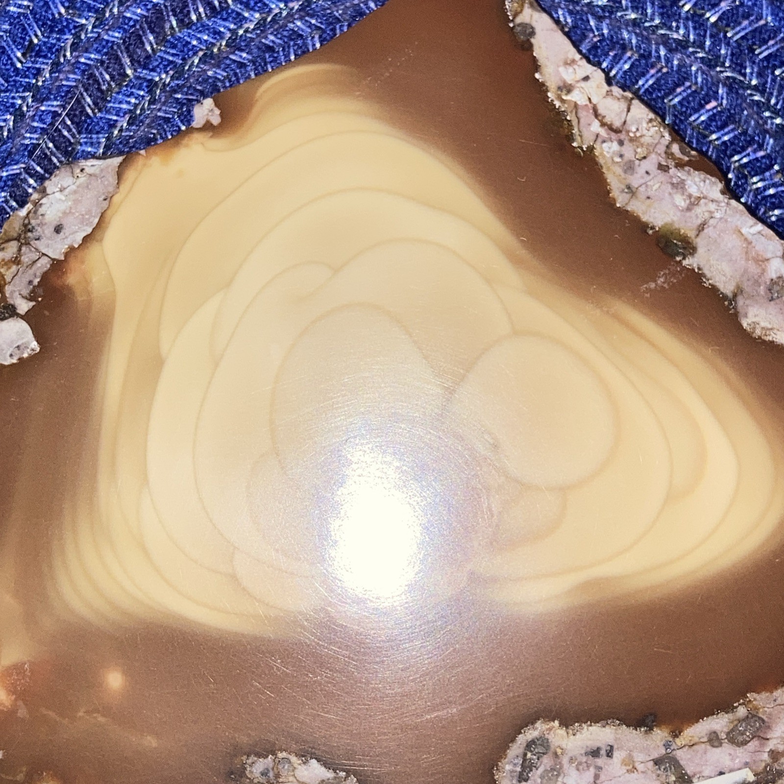 Bruneau Jasper Slab-One Side Polished-Many Orbs And Light Cream Color-2.9oz/83g