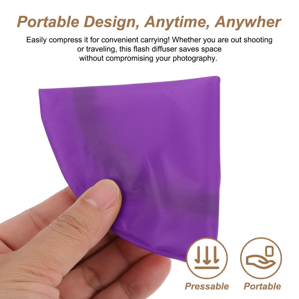 5pcs 7.1" x 7.1" Soft Mini Flash Bounce Diffuser Cap, for Flashlight, Purple
