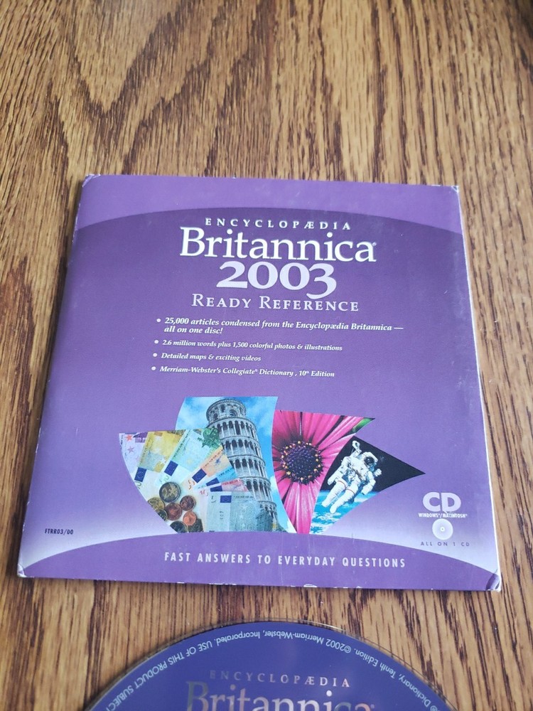 Encyclopaedia Britannica 2003 Ready Refererence CD-ROM PC/Mac Windows 95/98/XP