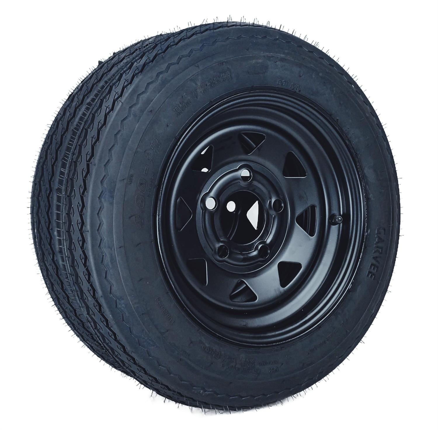 2-Pack Trailer Tire On Rim 4.80-12 480-12 4.80x12 5 Lug on 4.5" PCD 12 in Wheel