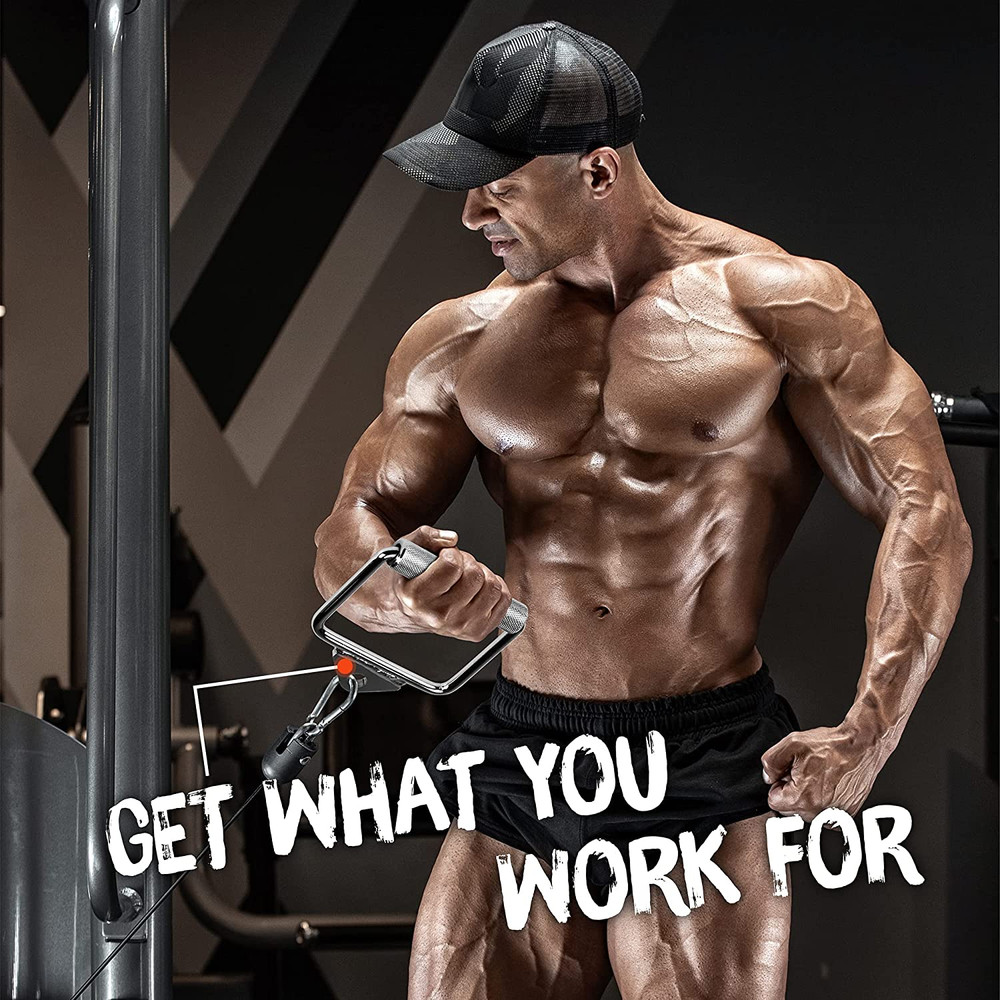 Double D Row Handle Cable Attachment for Weight Workout, Cable Machine Accessori