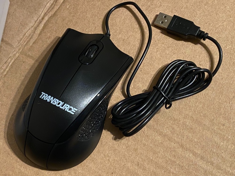 Brand New Transource Wired USB Optical Mouse for Laptop Desktop PC Mac Computer
