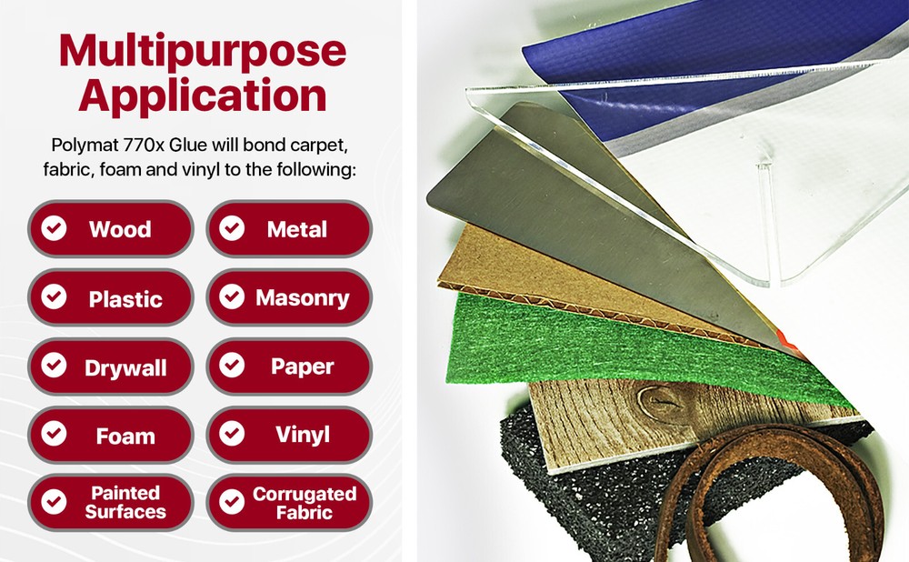 Polymat 770X POOL TABLE MULTIPURPOSE CLOTH INSTALLATION GLUE Professional Grade