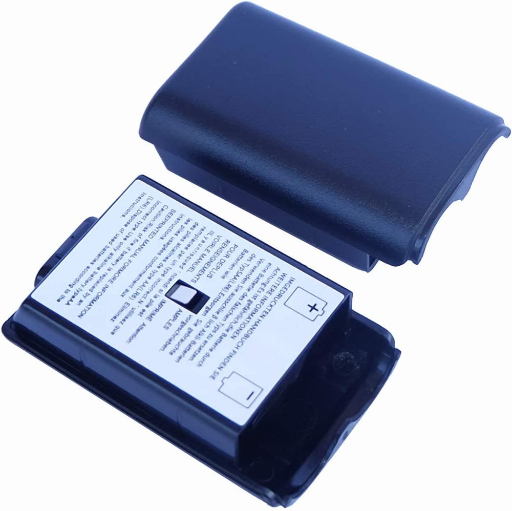 4X Battery Pack Cover Shell Case for Xbox 360 Wireless Controller (Black)