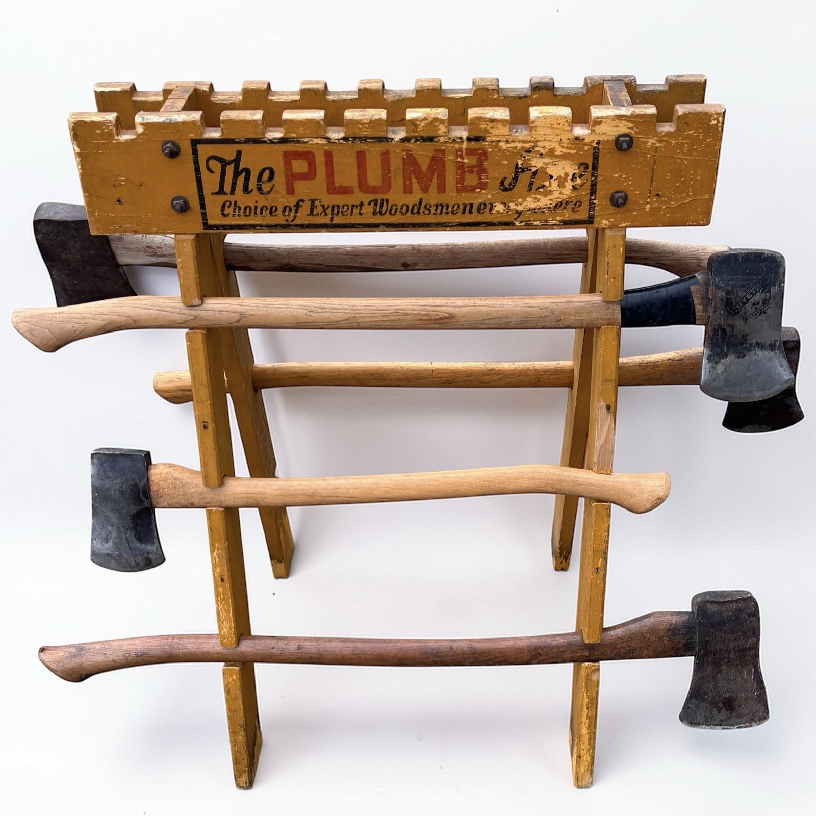 Vintage Plumb Axe Hardware Store Display Advertising Sign Hatchet Ax Lumberjack