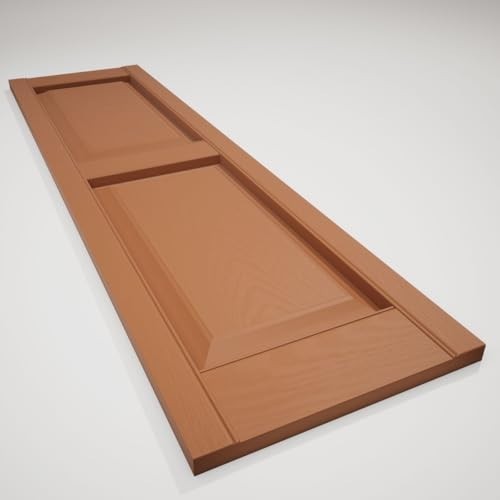 12x59 Raised Panel Shutters - Standard Two Equal Panels, Treated Cedar, Installa