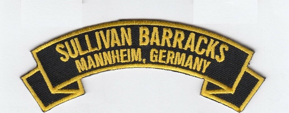 Sullivan Barracks, Mannheim Germany 4" embroidered scroll tab patch