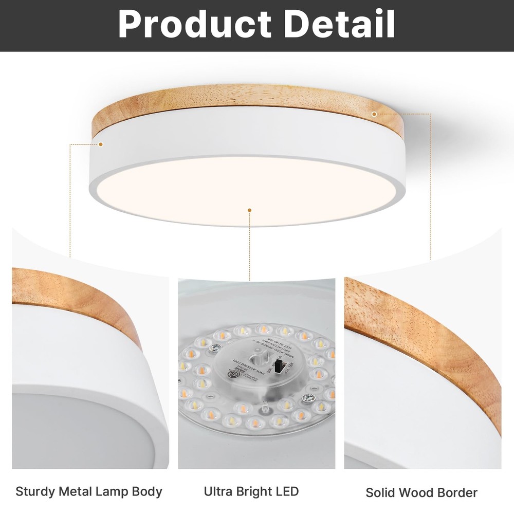 Led Flush Mount Ceiling Light: 11.8" Dimmable 5CCT Overhead Ceiling Lighting ...