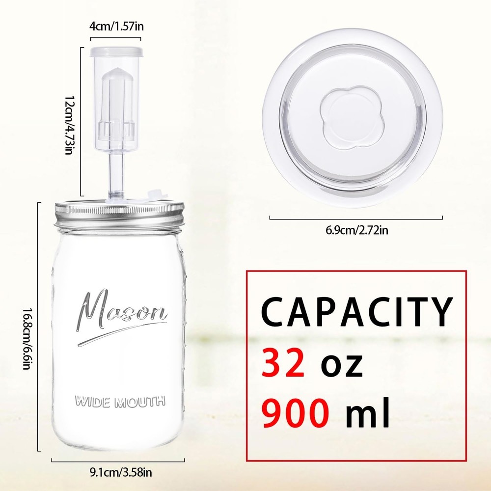 32 oz Fermentation Jar,2 Pack Fermentation kit with Fermenting Weights and Ai...