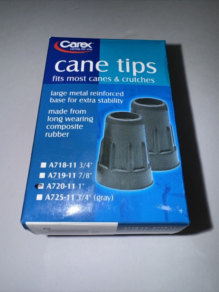 Carex Black Cane Tips 1" 2ct