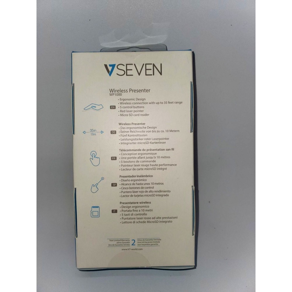 E-2 V7 Wireless Presenter Laser Pointer microSD Card Reader-USB-5 Buttons