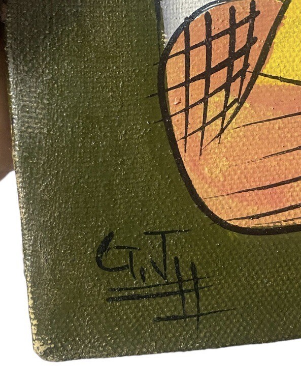 Art Painting Haitian Folk Women At Market Haiti Stretched Fabric Home Decor