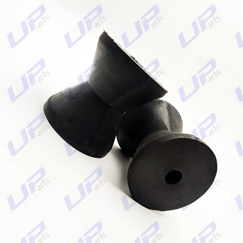 2 Pack 4 Inch Mounting Width Boat Trailer Black Molded Rubber Bow Stop Rollers