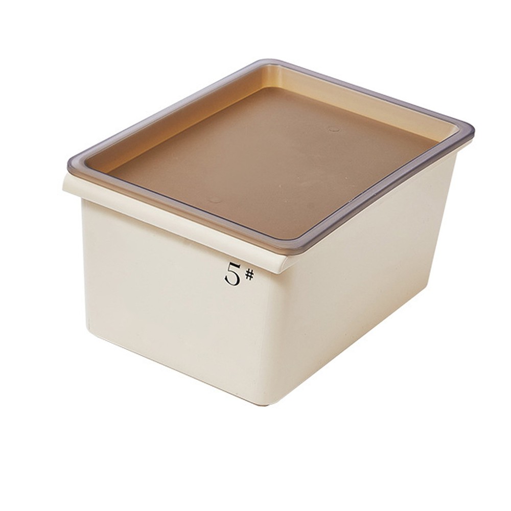 Storage Bin Grooved Bottom Cream Style Storage Basket Stackable Plastic Ample