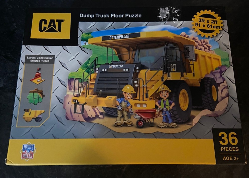 MasterPieces Dump Truck  Caterpillar Construction 36 Pc Floor Puzzle Complete
