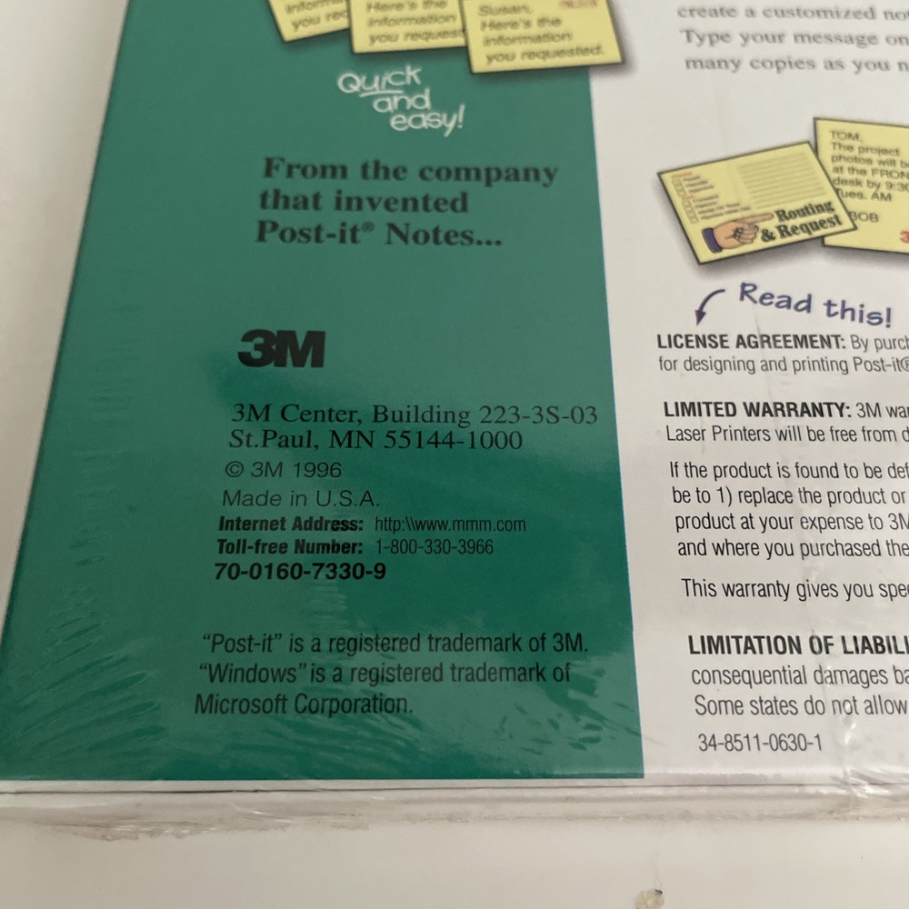 3M Refill Post-It Notes Inkjet/Laser Printers Y2010 Sealed 25 Sheets Yellow