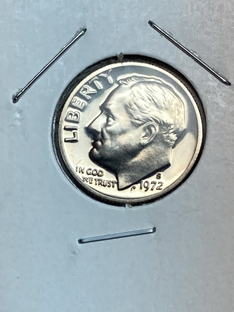 1972-S Proof Type Roosevelt Dlme 10 Cent Coin.
