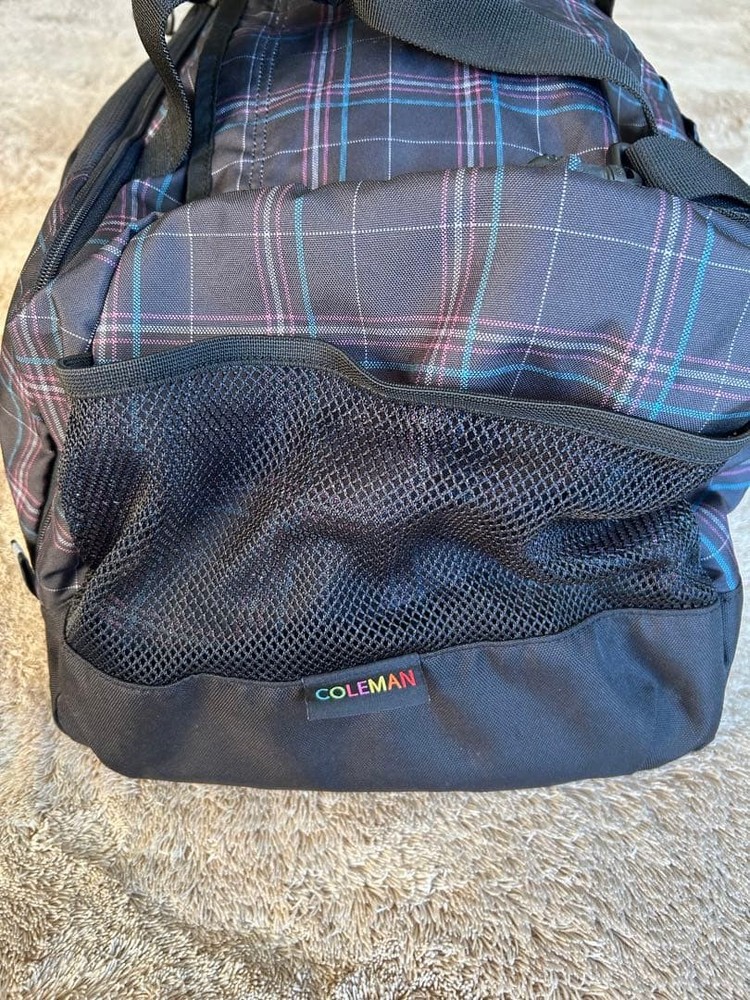 Coleman Duffle Bag, Black / Check Pattern