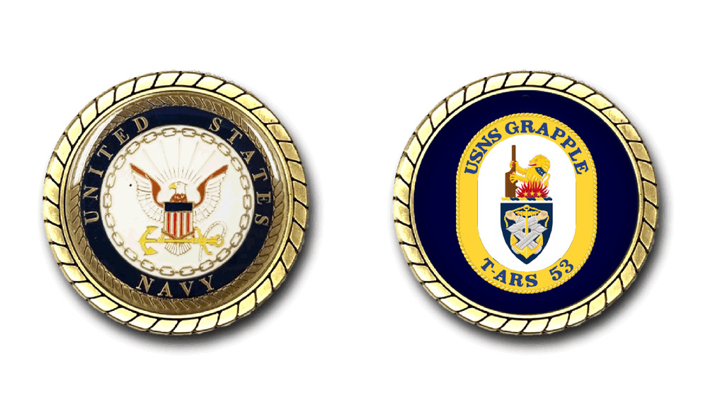 USNS Grapple T-ARS 53 Crest Challenge Coin
