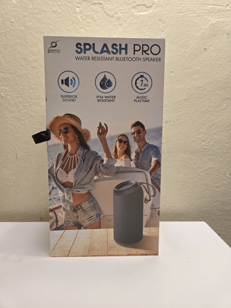 Splash Proof Portable Bluetooth Water Resistant Wireless Speaker Black Used