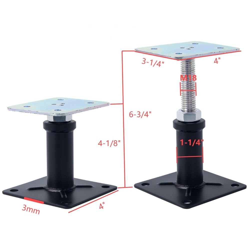 4 Pack Adjustable Floor Jack,Mini Screw Jack,Telescoping Jack for Temporary S...