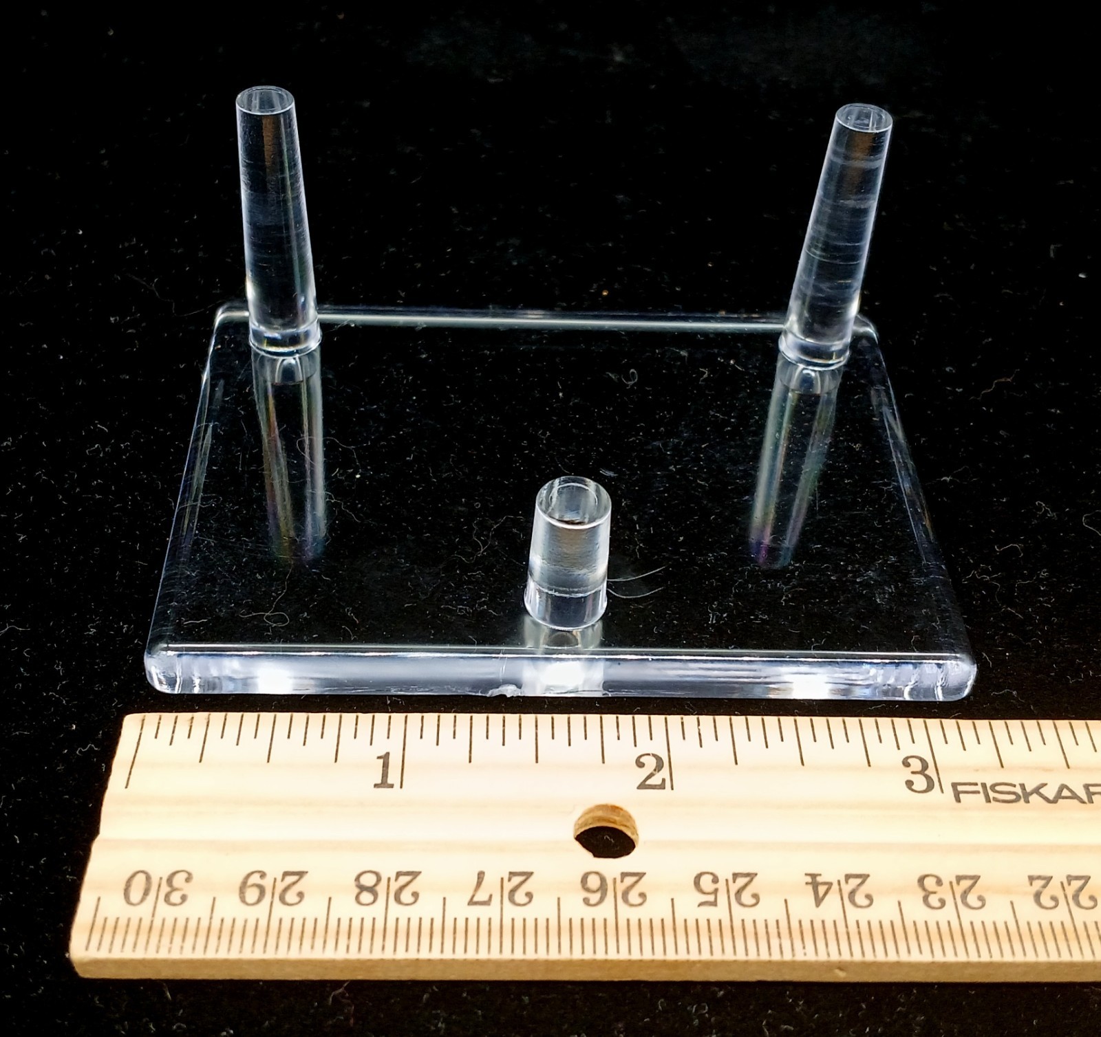 Clear Acrylic Plastic 3-Peg Rock Mineral Fossil Geode Display Stands