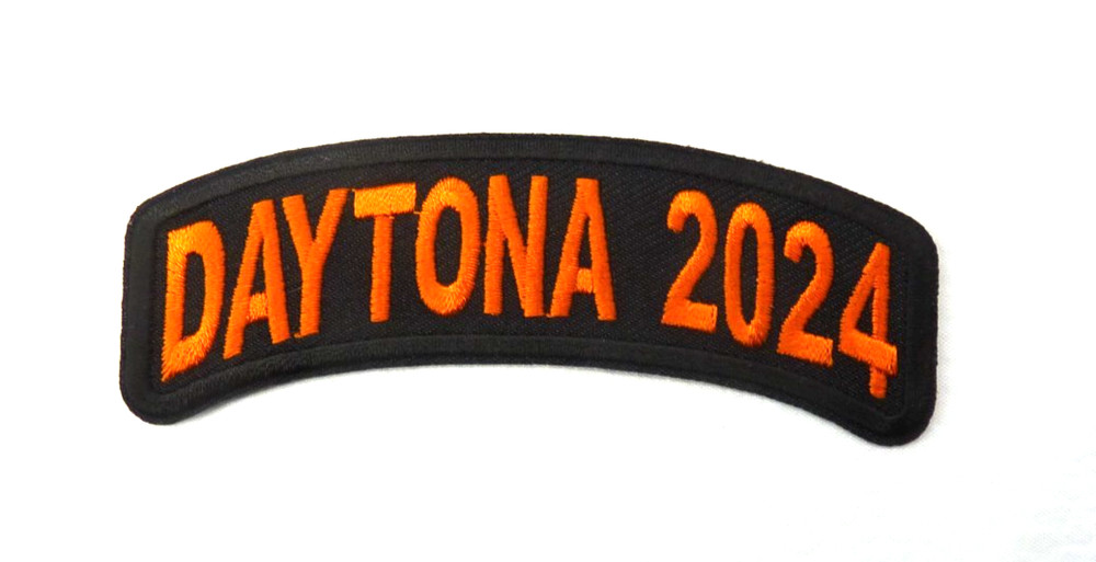 Daytona 2024 Orange Small Rocker Patch.