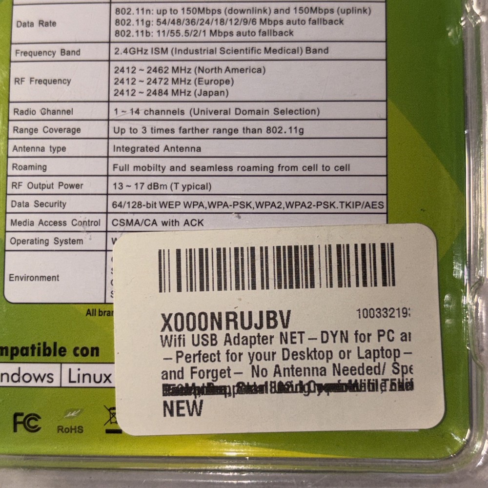 NET-DYN USB 2.0 Wireless 802.11N Adapter