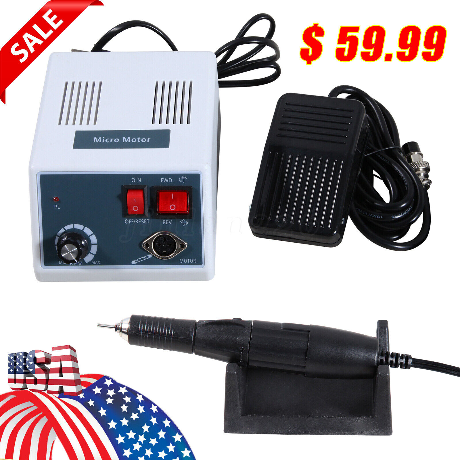 Dental Lab Marathon Electric Micromotor Polishing Unit + 35K rpm Motor Handpiece