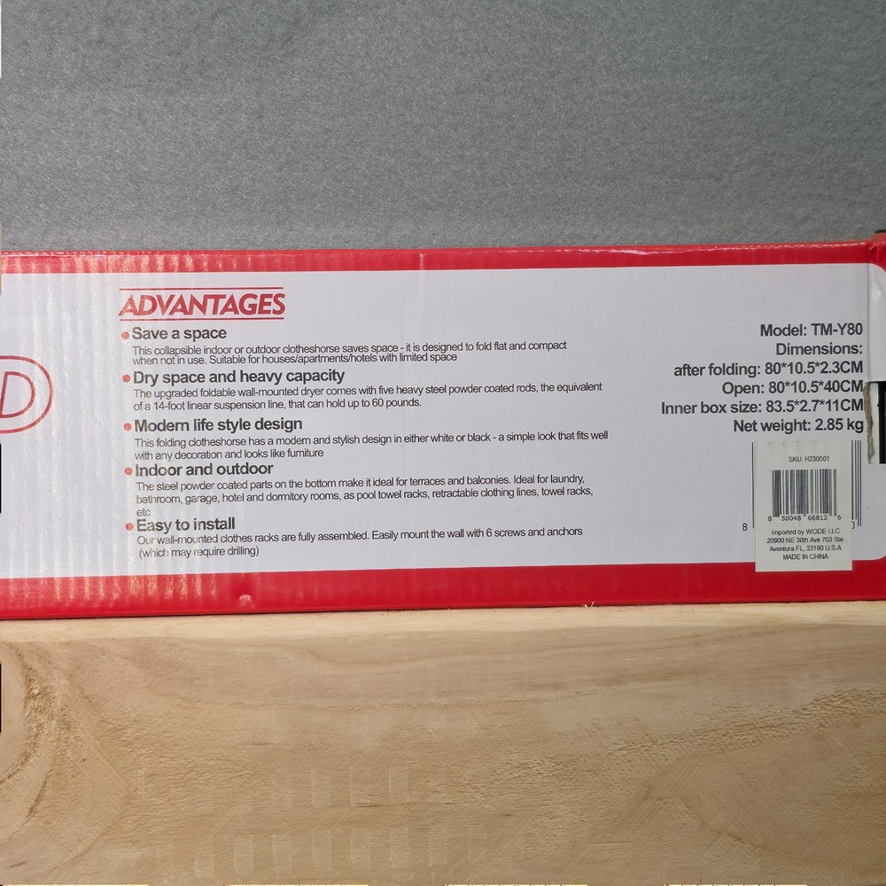 Wall Mounted Collapsible Drying Rack New In Box
