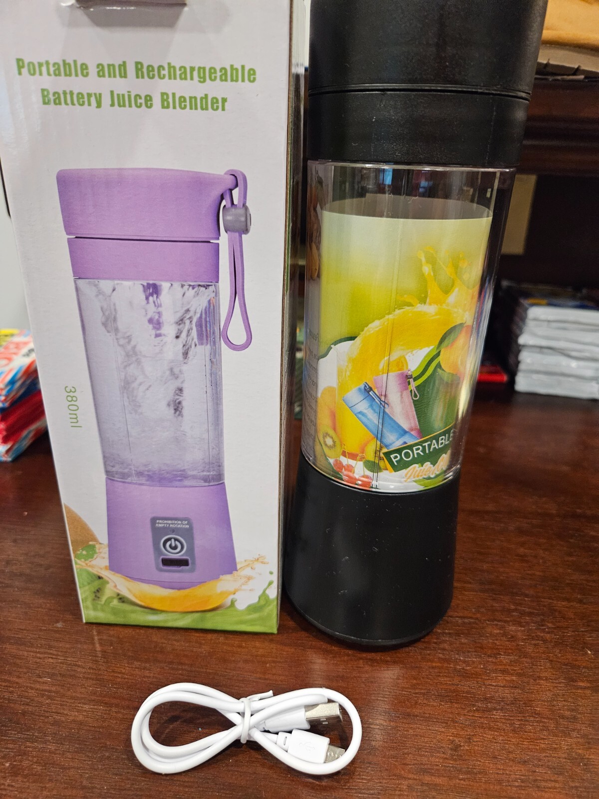 Portable Blender Juicer Cup USB Rechargeable Smoothies Mixer Fruit Machine