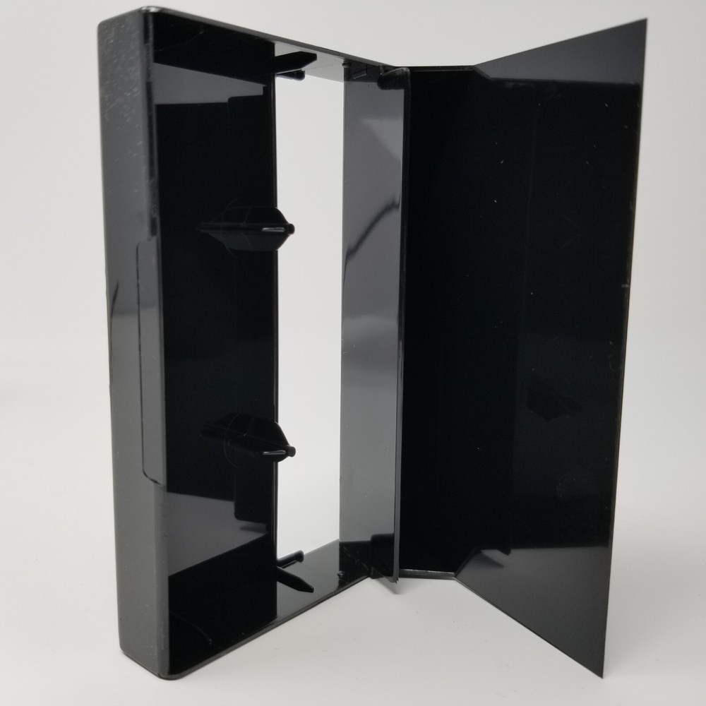 5 Cassette Tape Cases - Black Front + Black Back - Empty Plastic