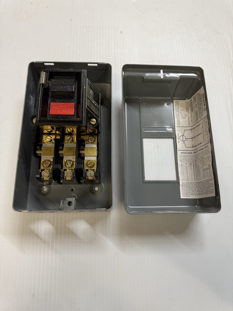 Square D Manual Starter Relay Control Box 2510 5 hp Max