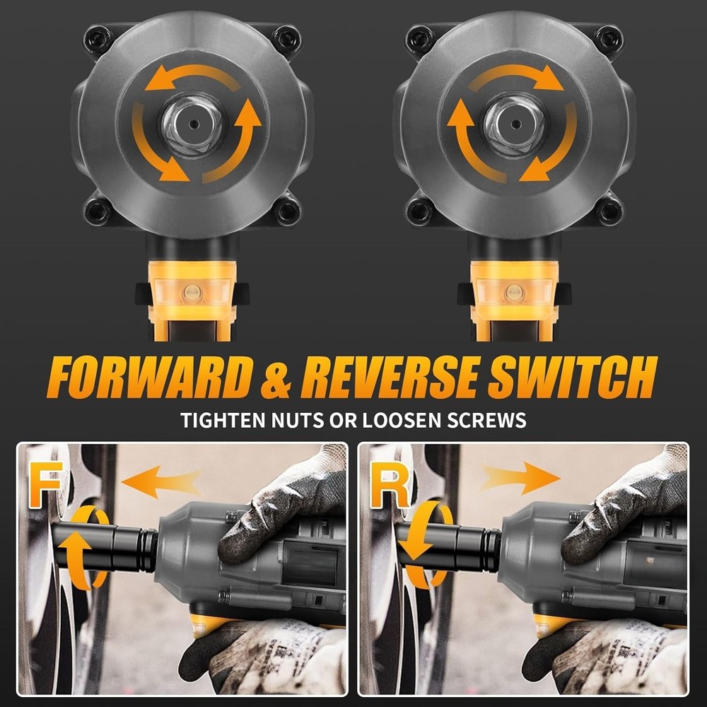 20V Cordless Impact Wrench 1/2-inch, with LED Work Light, Variable Speed Design