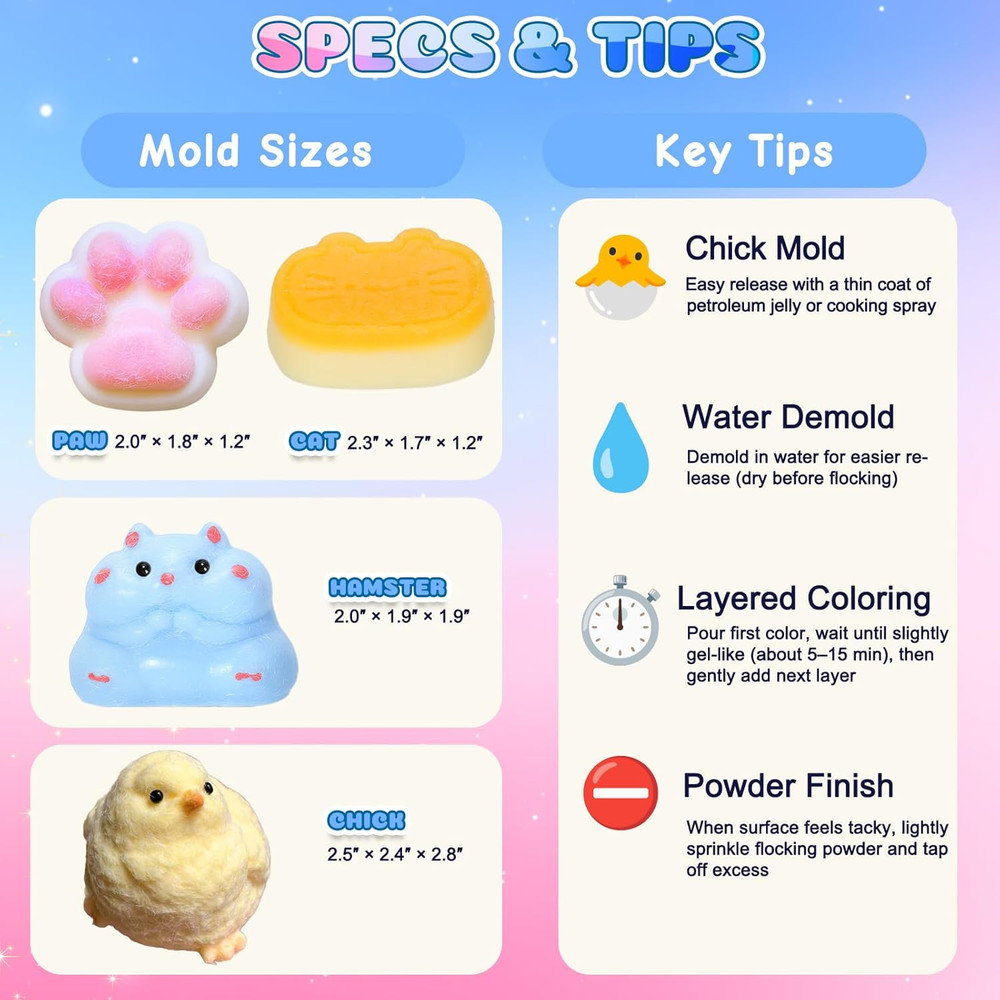 Taba Squishy Maker Kit – DIY Squishy Craft Kit, Silicone Mold Making Set with 18