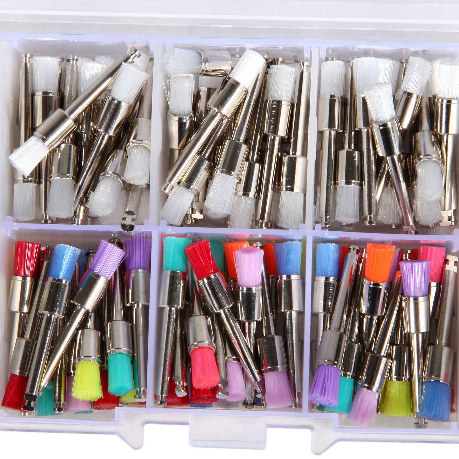 200pcs US Mixed Dental latch type prophy polishing brush flat tapered Brushes ty