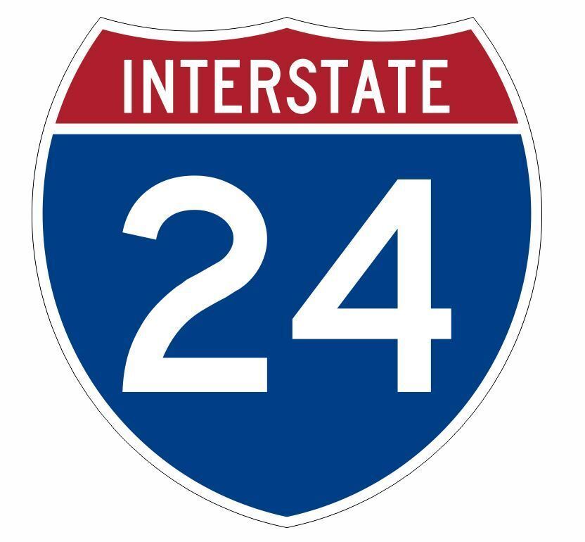 Interstate 24 Sticker Decal