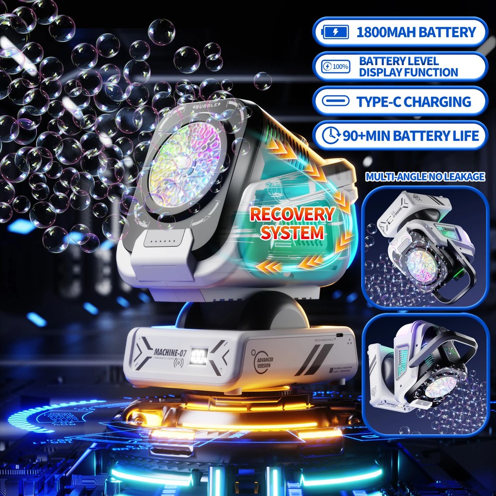 2025 Upgraded Version of the Bubble Machine with Remote Control, Automatic Rotat