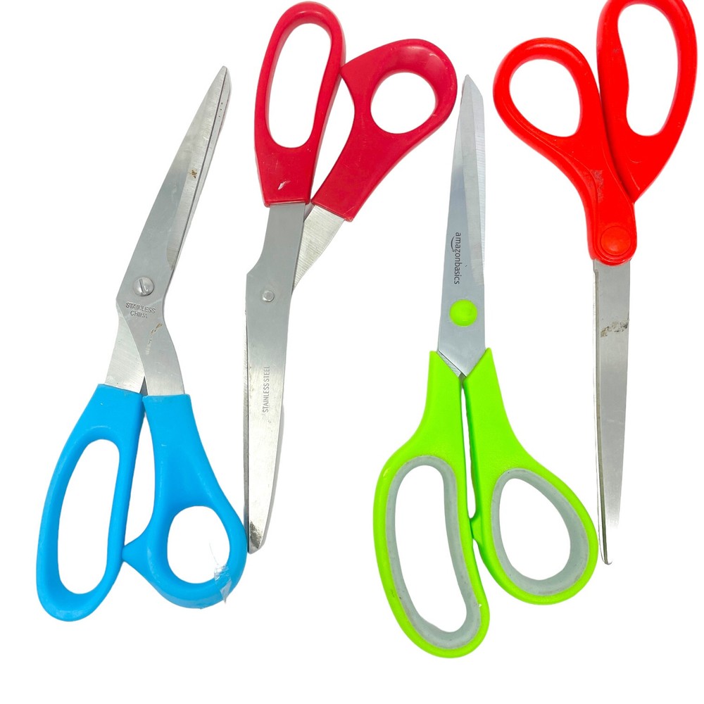 7 Pcs Amazon Basics & Assorted Multipurpose Scissors, Stainless Sharp Shears
