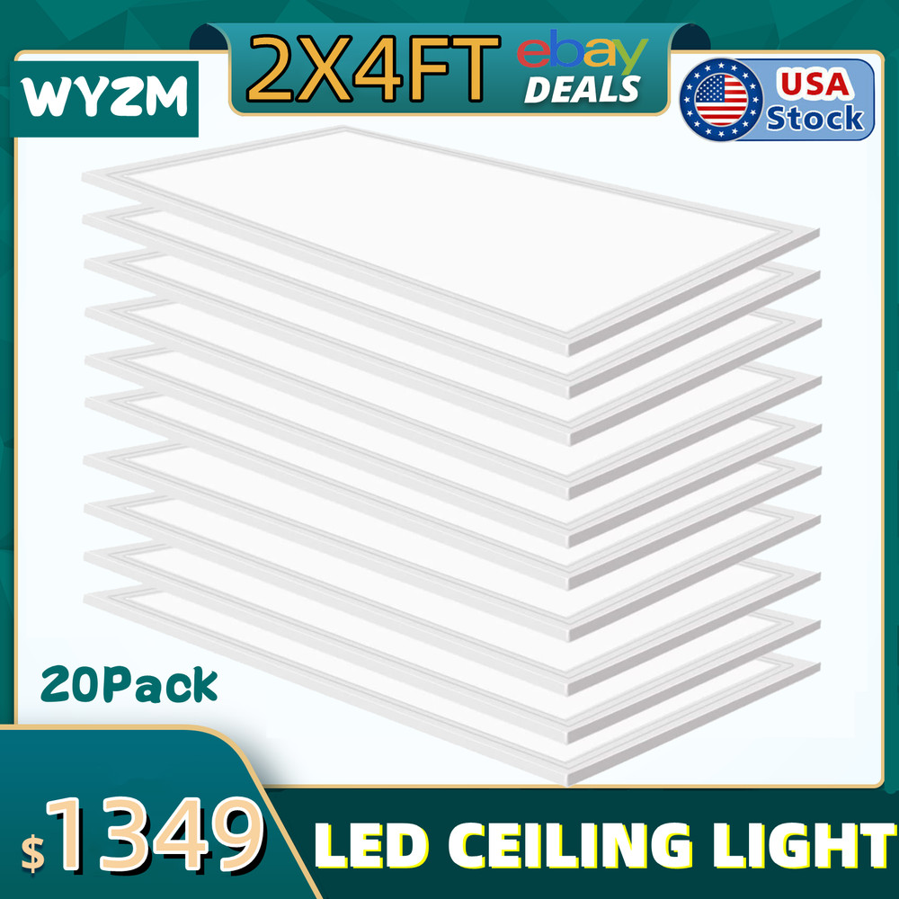 75 Watts 2x4ft 6700lumens LED Flat Panel Light Office Drop Ceiling Light 20-PACK