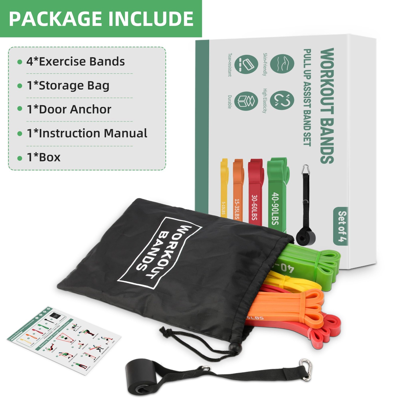 Resistance Bands,Exercise Bands,Workout Bands,Resistance Bands Set for Legs,P...