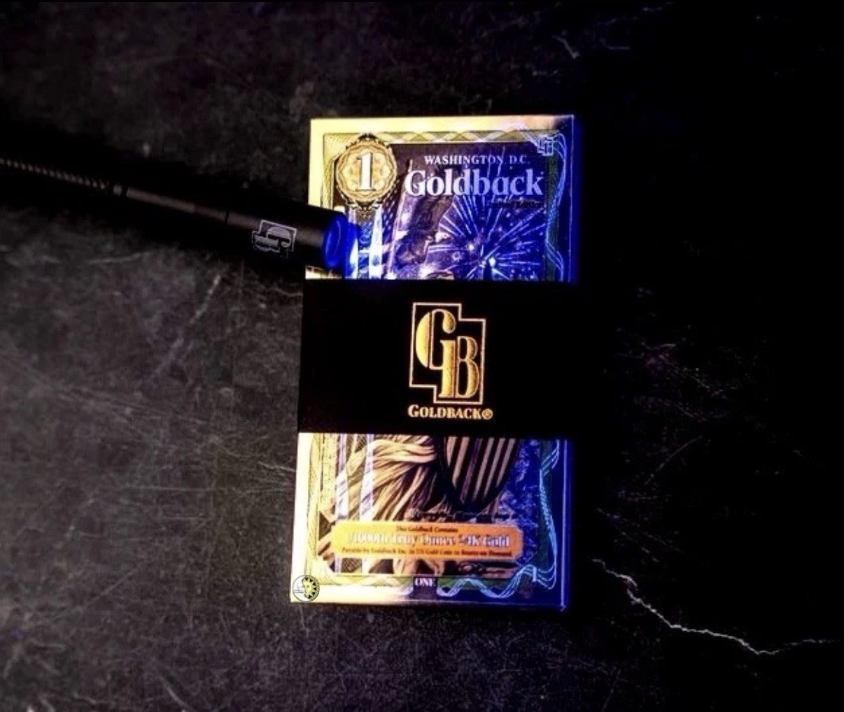 1 WASHINGTON DC GOLDBACK AURUM 24K GOLD 1/1000 OZ BU + GB SLEEVE 🔥