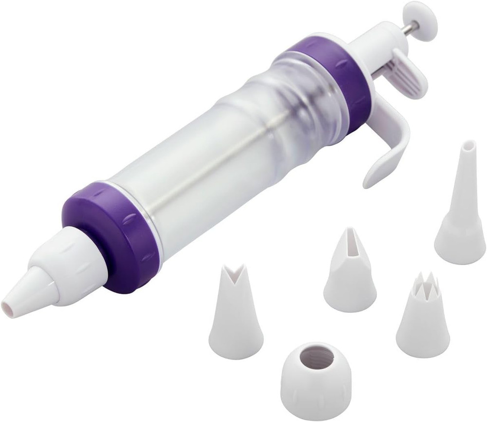 Professional Dessert Decorating Kit with Plunger Tool and Multiple Tips