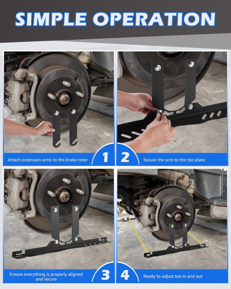 Upgraded Wheel Alignment Tool Kit, Toe Alignment Tool Plates with E... Fast Ship